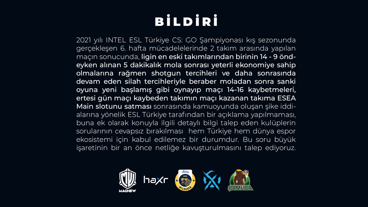 INTEL ESL Türkiye CS GO Şampiyonası'nda Şike Söylentileri esportimes