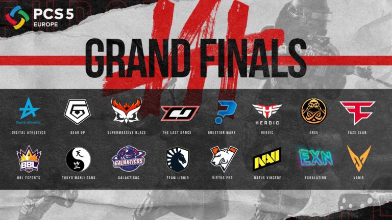 Teams Qualified for the PCS5 European Grand Final